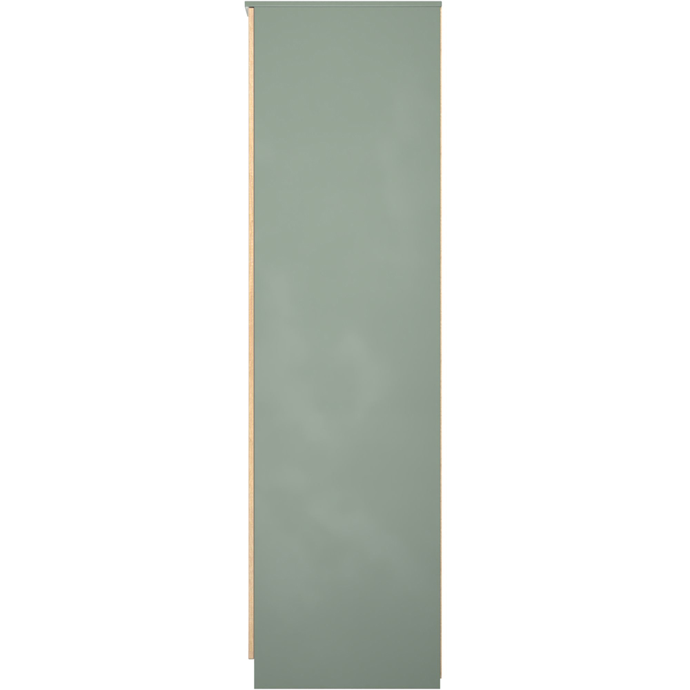 Crowndale Java 2 Door Slatt Effect and Reed Green Mirror Wardrobe Image 3