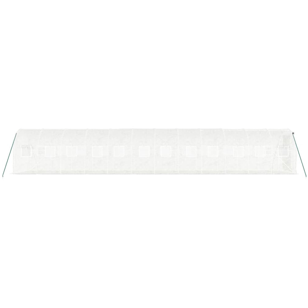 vidaXL White Polyethylene Galvanised Steel Frame 39.7 x 6.5ft Greenhouse Image 4