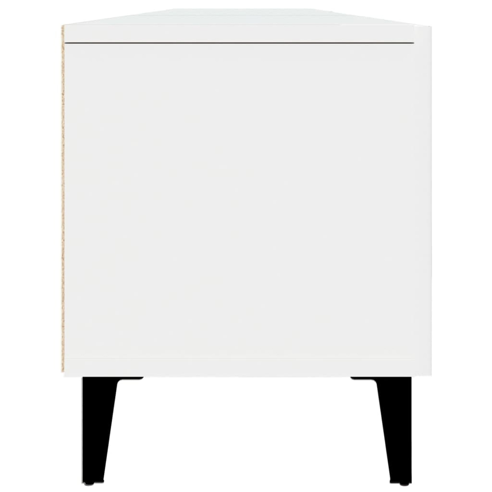 vidaXL 4 Door 2 Shelf White TV Cabinet Image 7