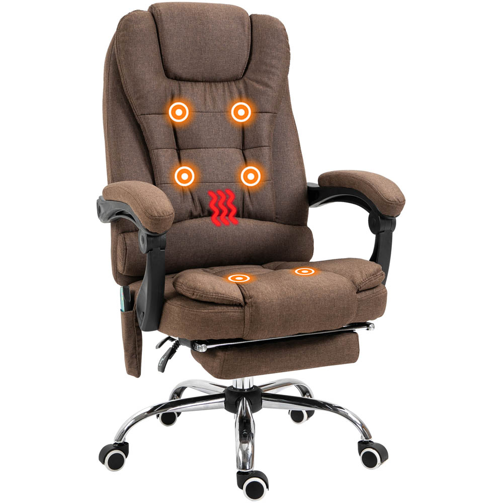 Portland Brown Microfiber Swivel Vibration Massage Office Chair Image 2