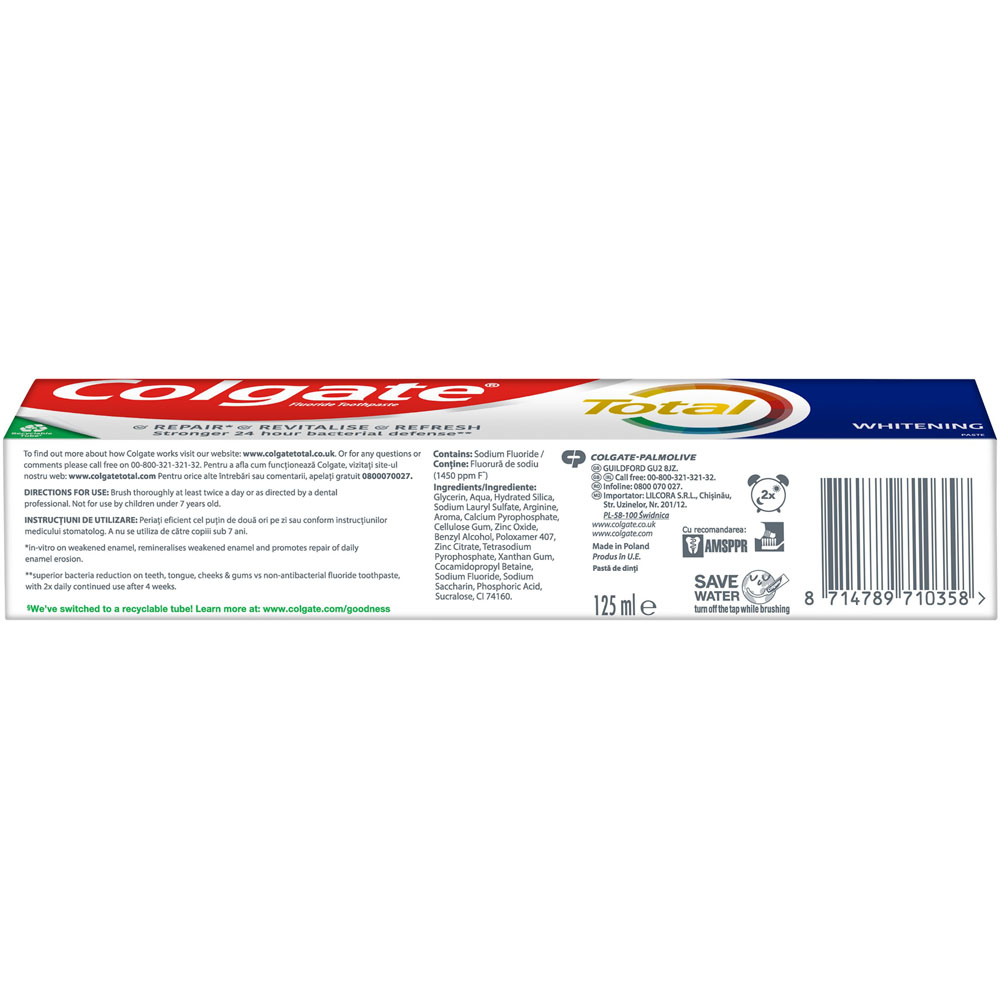 Colgate Total Advanced Whitening Toothpaste 125ml Image 3