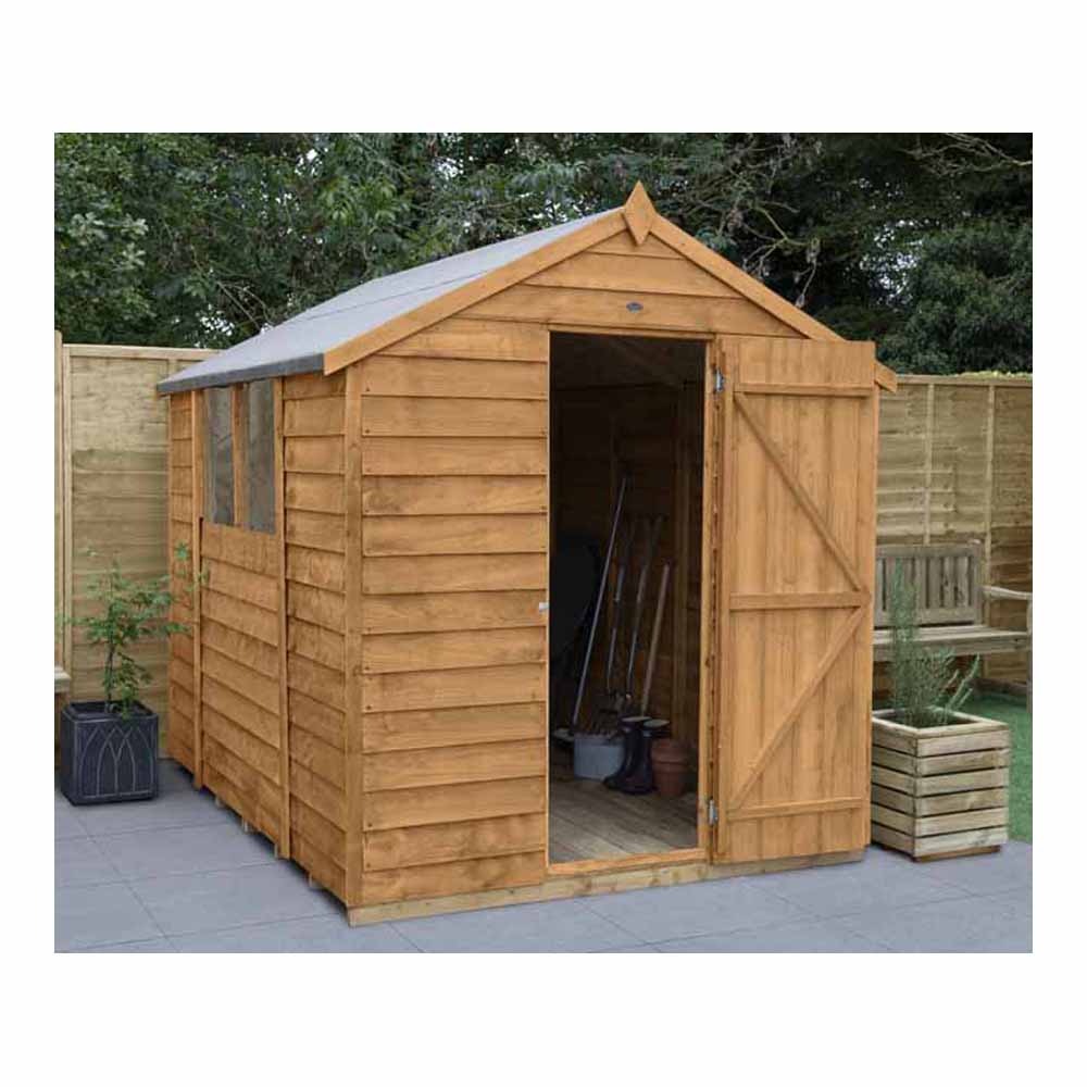 Forest Garden 8 x 6ft Overlap Dip Treated Apex Garden Shed Image 9