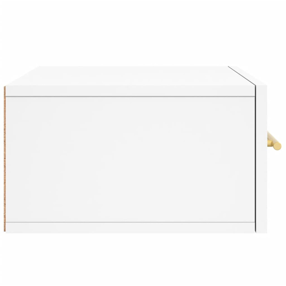 vidaXL Single Drawer White Wall Mounted Bedside Cabinet Image 7