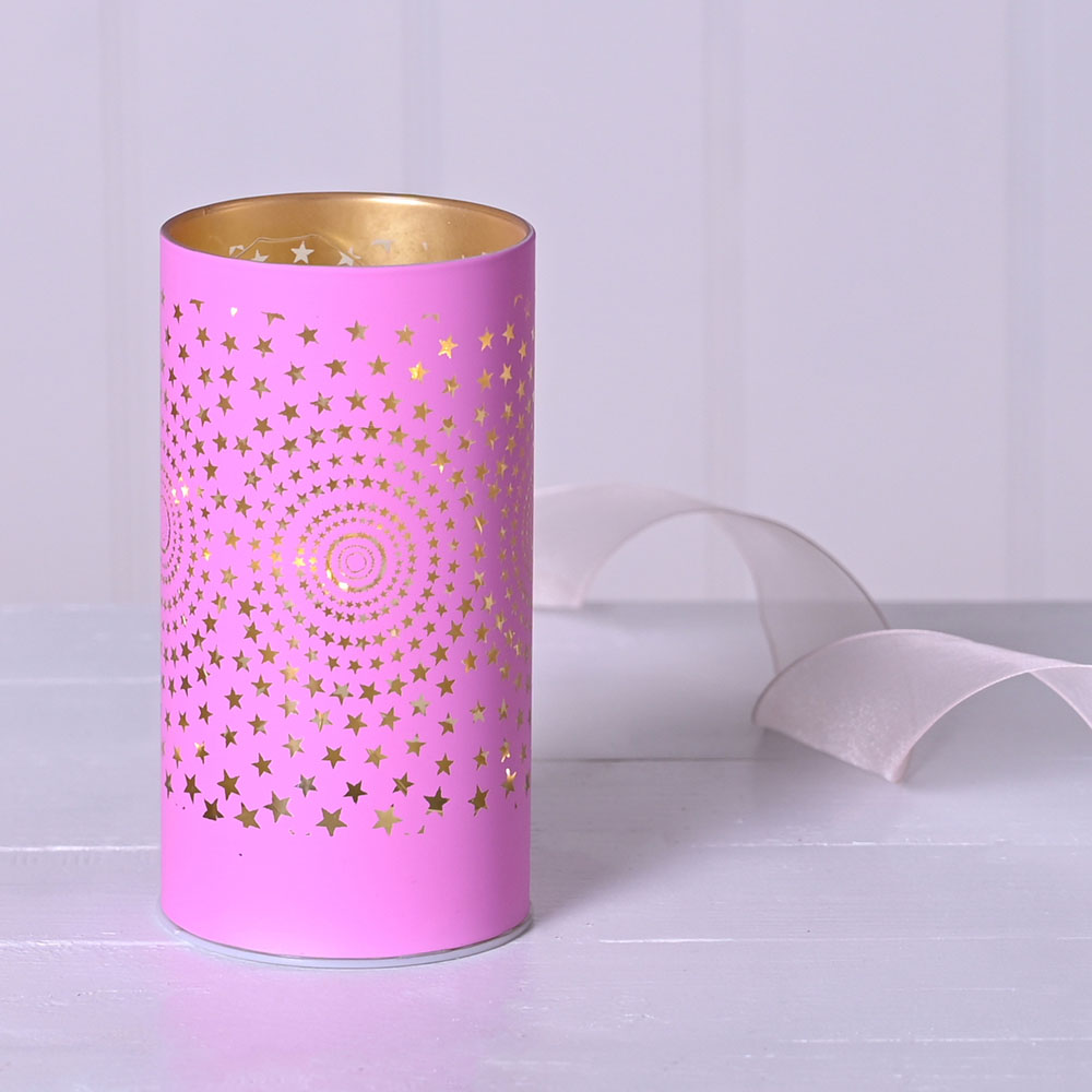 The Christmas Gift Co Pink Starburst LED Light Tube Image 1