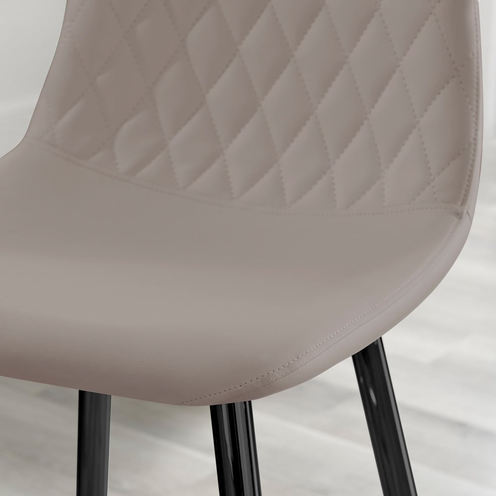 Furniturebox Solara Cappuccino and Black Faux Leather Bar Stool Set of 2 Image 2