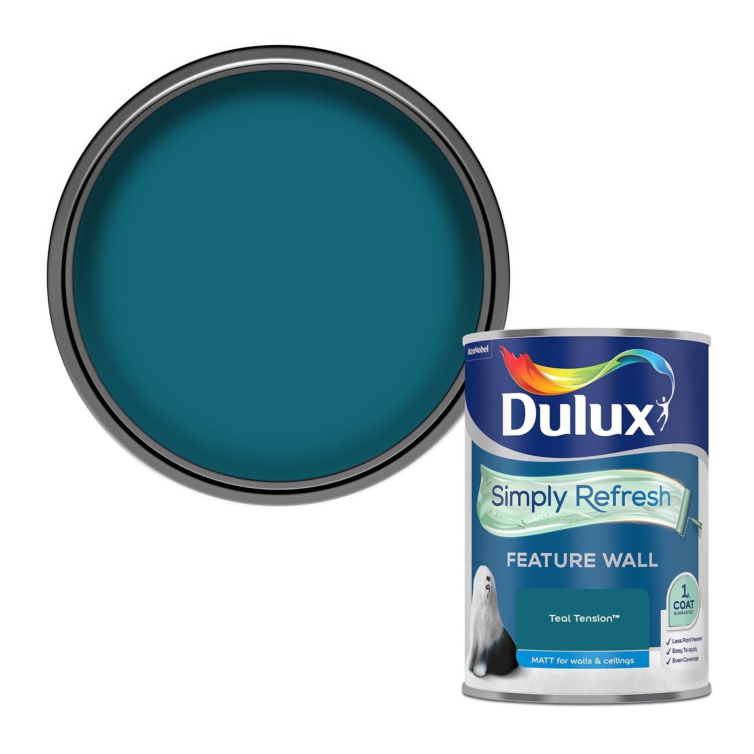 Dulux Simply Refresh One Coat Paint - Teal Tension Image 1