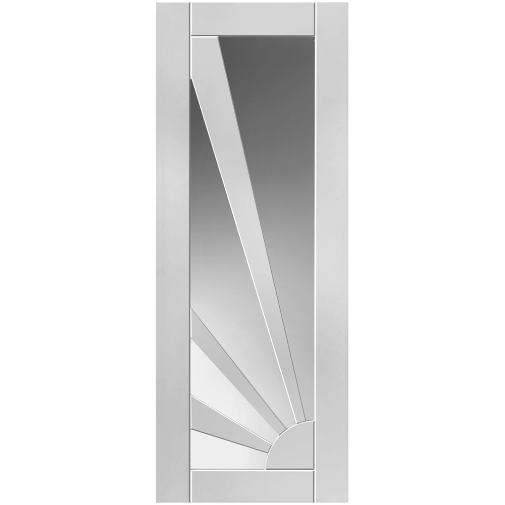 JB Kind Aurora White Clear Glazed Internal Door 1981 x 762mm Image 1