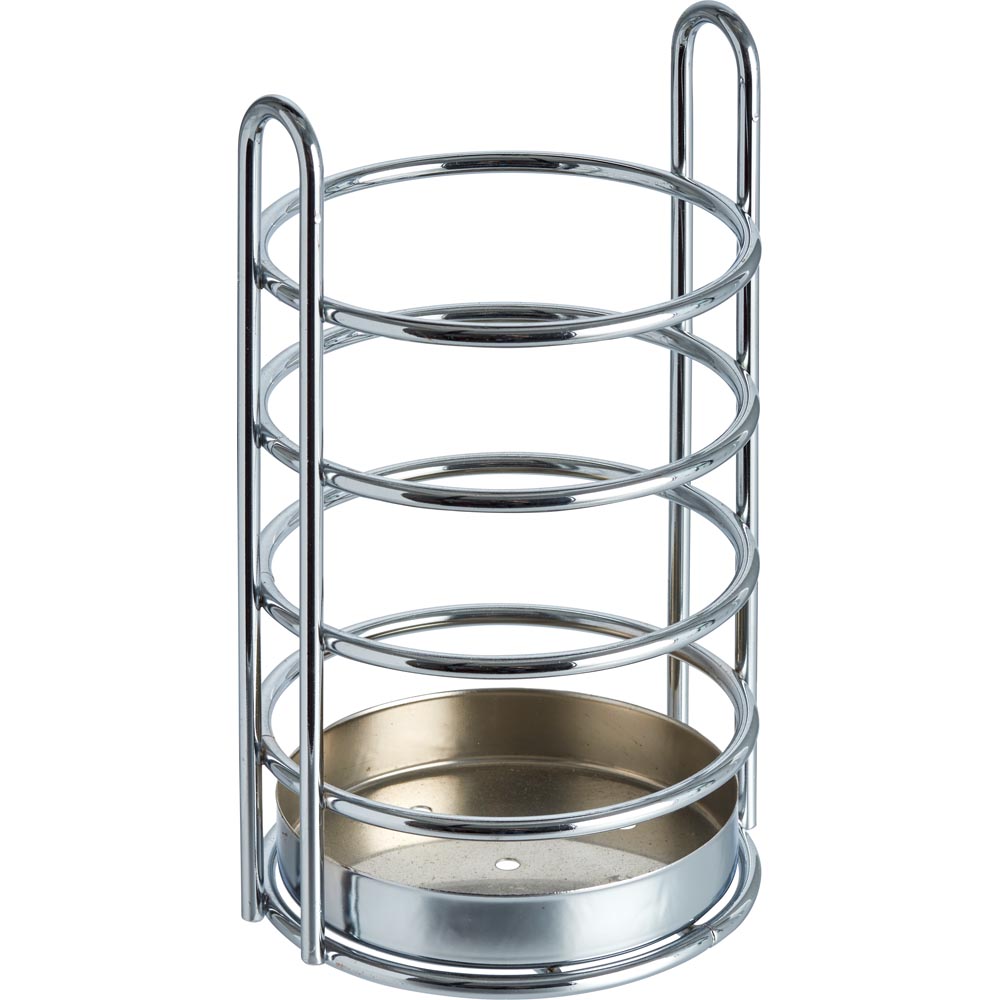 STANDS ON LEGS KITCHEN UTENSIL HOLDER CHROME FINISH COMPACT STORAGE FOR ALL YOUR GADGETS 