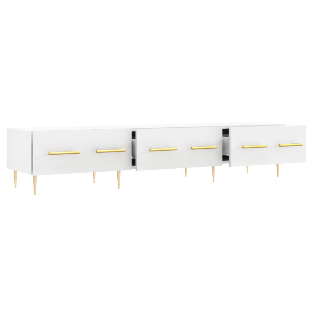 vidaXL 3 Drawer White TV Cabinet Image 6