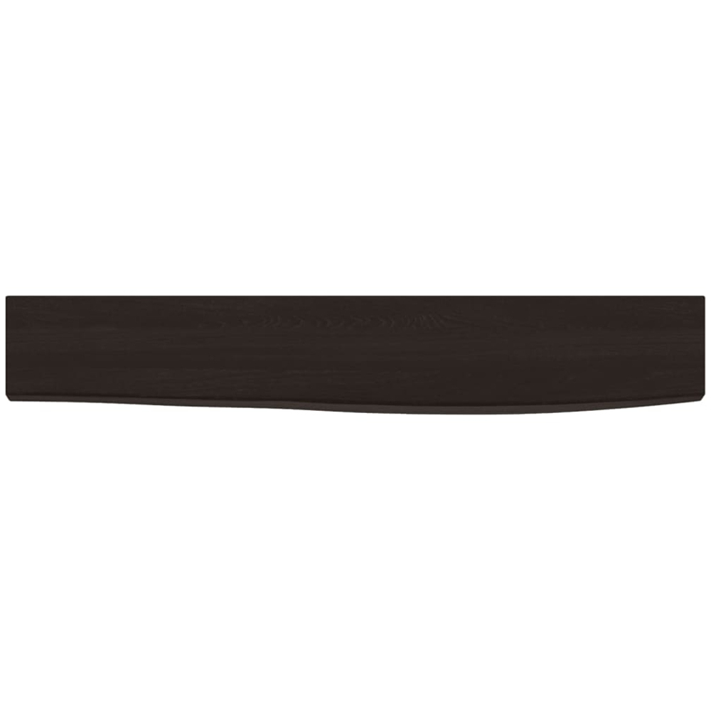 vidaXL 60 x 10 x 2cm Dark Brown Treated Solid Oak Wall Shelf Image 3