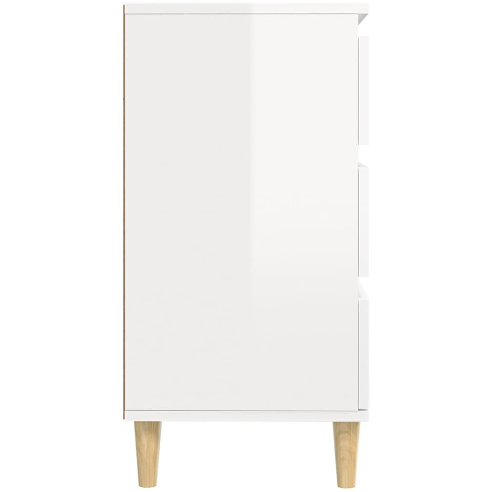 vidaXL 3 Drawer High Gloss White Sideboard Image 6