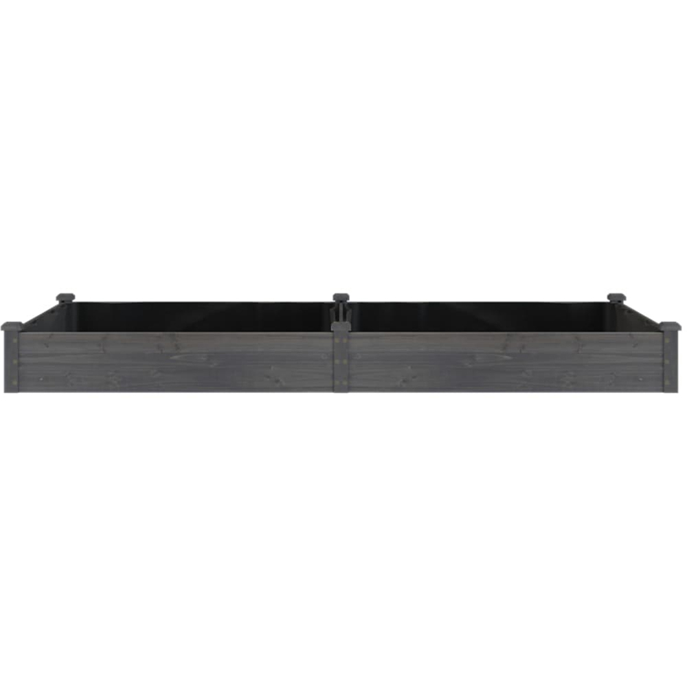 vidaXL Brown Fir Wood Raised Garden Bed with Liner 25 x 240 x 120cm Image 3