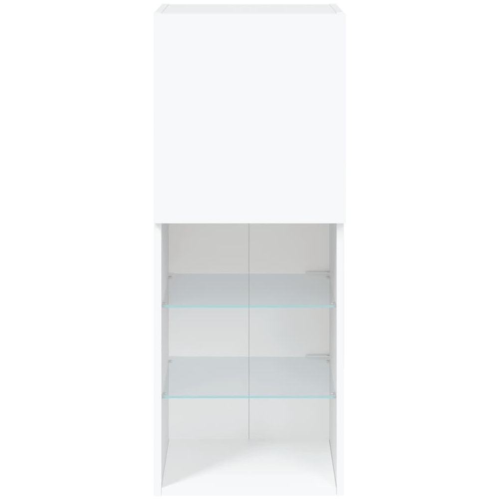 vidaXL Single Door 3 Shelf Tall TV Cabinet with LED Lights Image 2