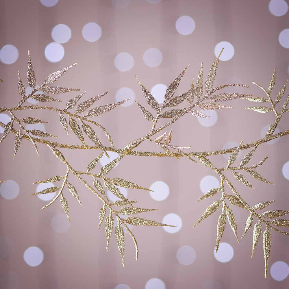 Wilko Luxe Sparkle Soft Gold Glitter Christmas Garland Image 3