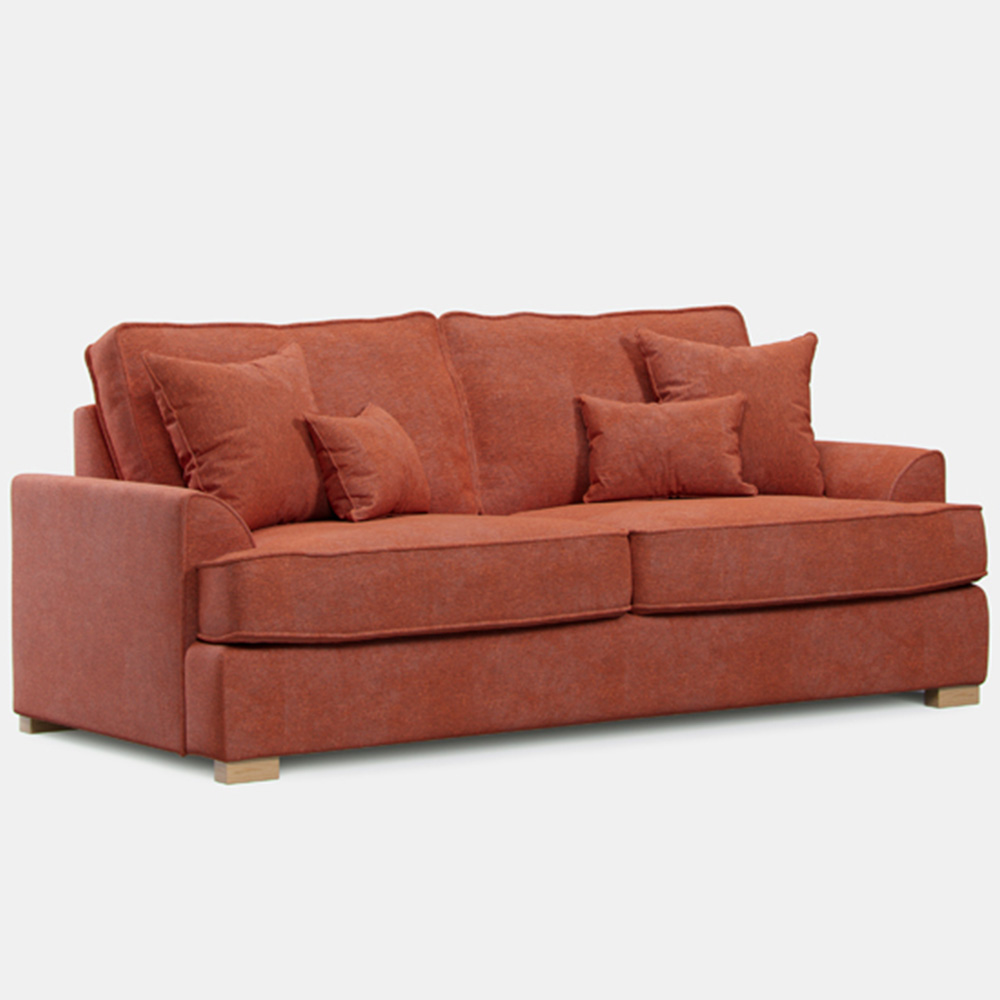 Alba City 3 Seater Ruby Fabric Sofa Image 2