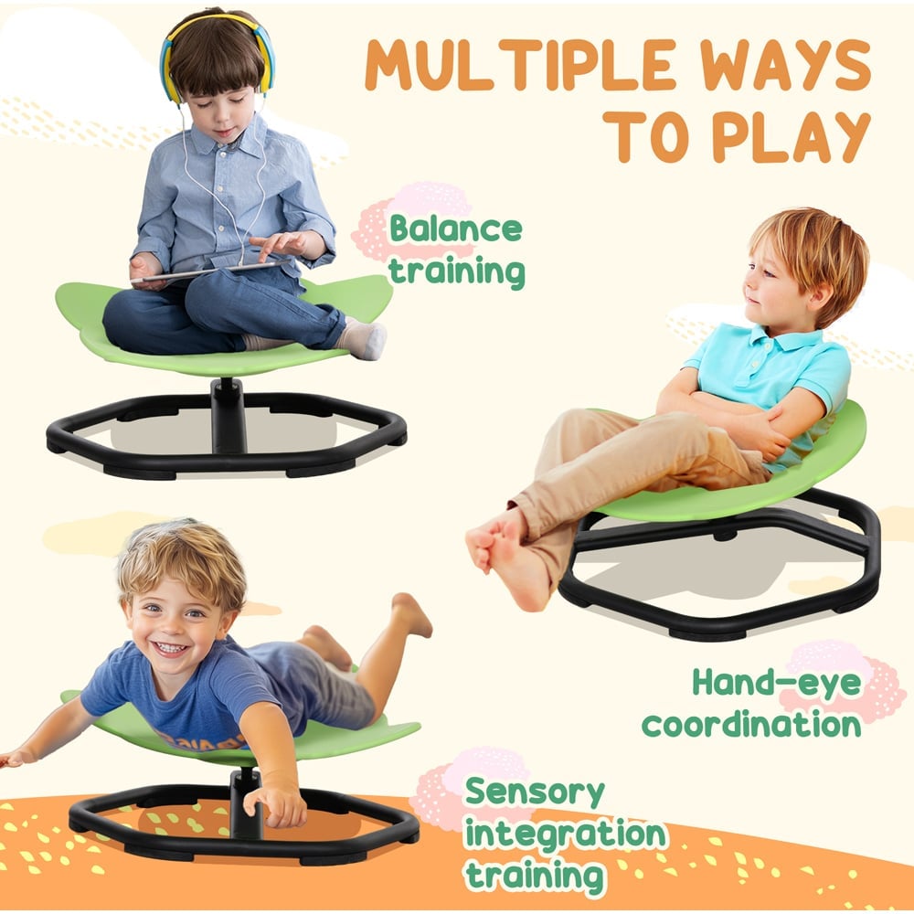 AIYAPLAY Green and Black Sensory Spinning Chair Image 7