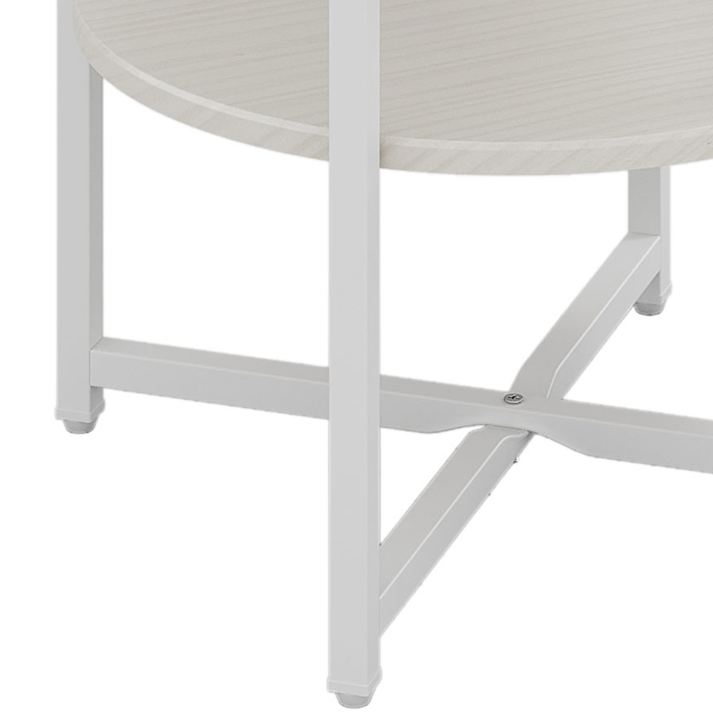 Living and Home 2 Tier White Round Coffee Table Image 5