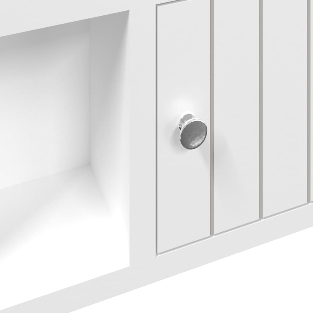 vidaXL 2 Door Single Shelf White Key Cabinet with Hooks Image 6