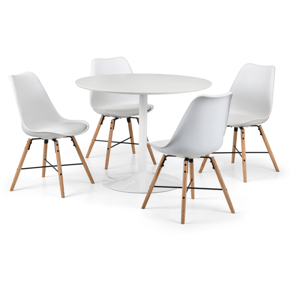 Julian Bowen Kari Set of 2 White and Oak Dining Chair Image 5