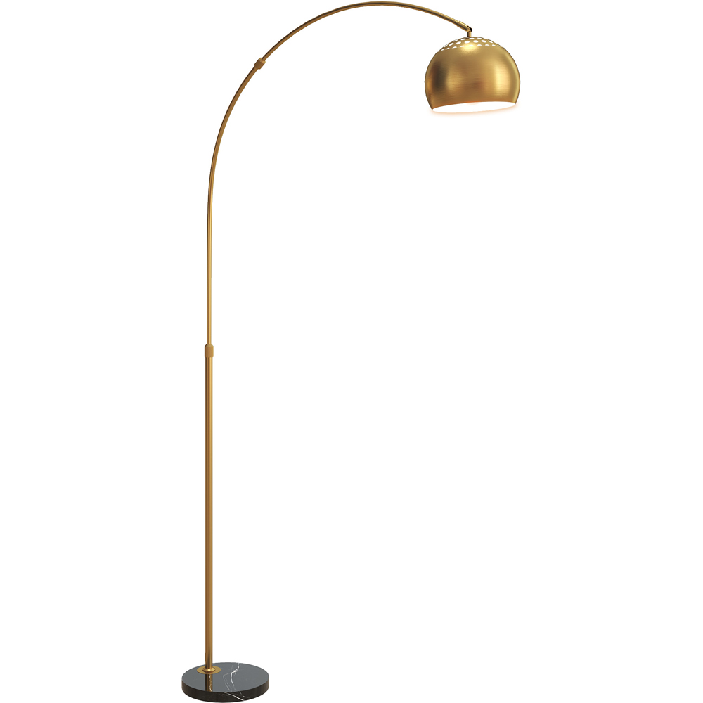 Portland Gold Tone Tall Arc Floor Lamp Image 1