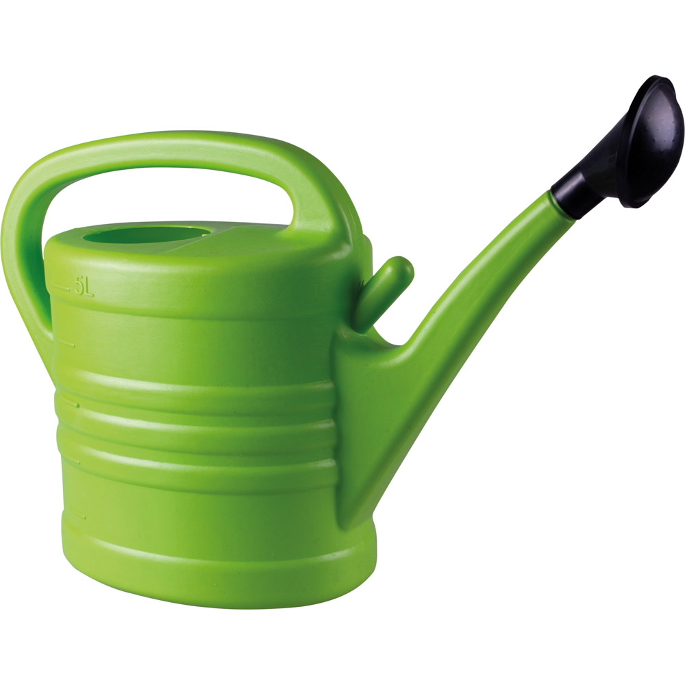 St Helens Green Plastic Watering Can with Sprinkler Nozzle 10L Image 1