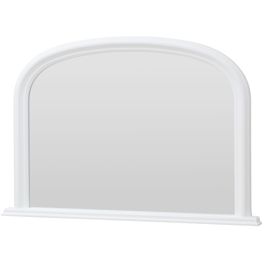 Yearn White Contemporary Arched Overmantle Mirror 77 x 112cm Image 1