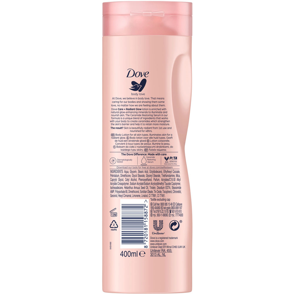 Dove Lotion Care and Glow Body Lotion 400ml Image 3