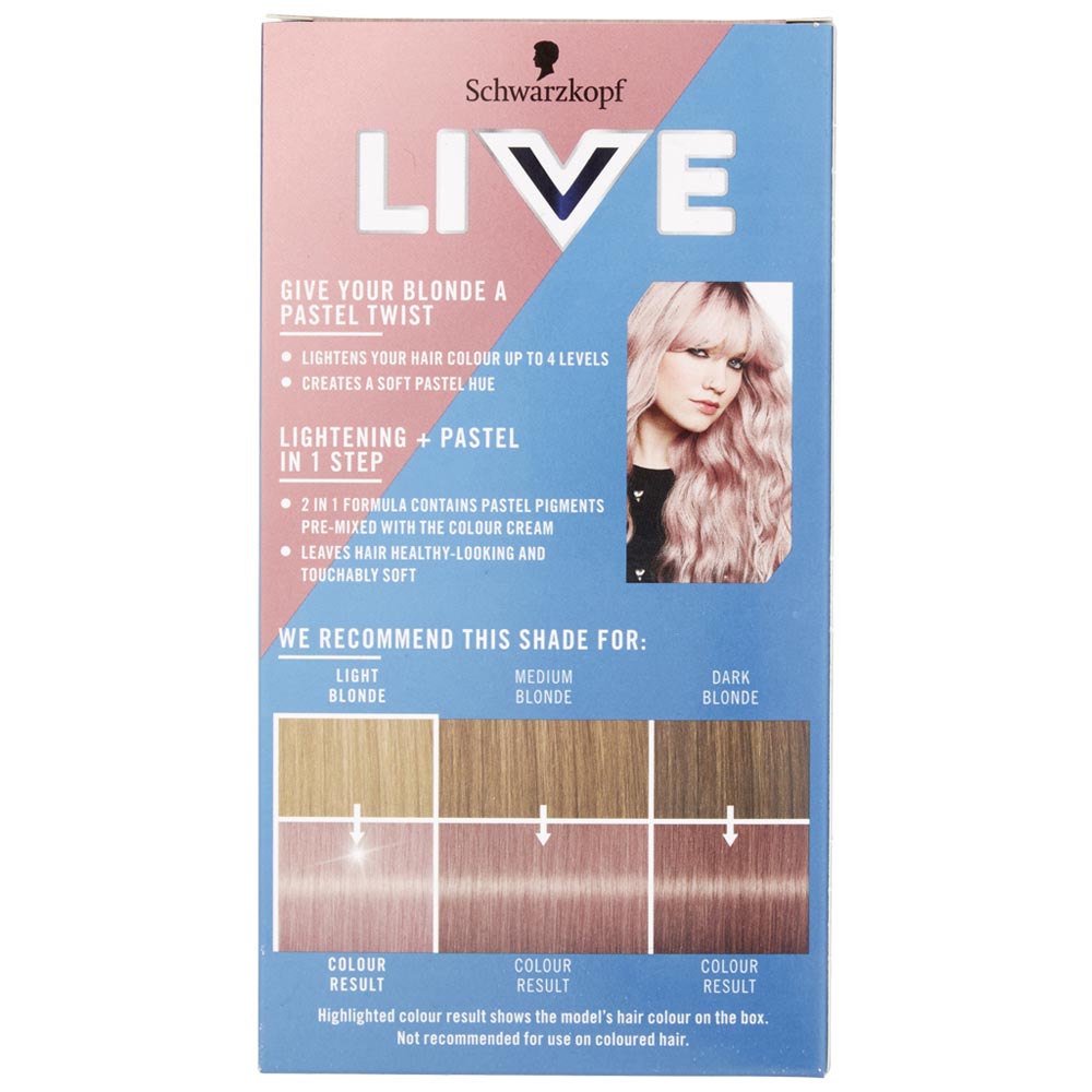Schwarzkopf LIVE Lightener + Twist Cool Rose 101 Permanent Hair Dye Image 4