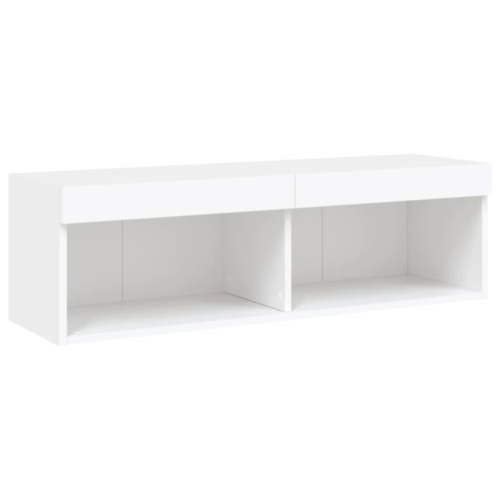 vidaXL 2 Shelf White Wall Mounted LED TV Cabinet Image 2