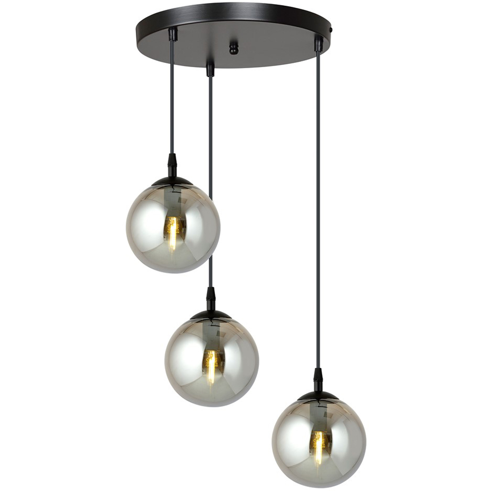 Emibig Cosmo 3 Light Graphite Shade Black E14 Ceiling Pendant Light Image 3