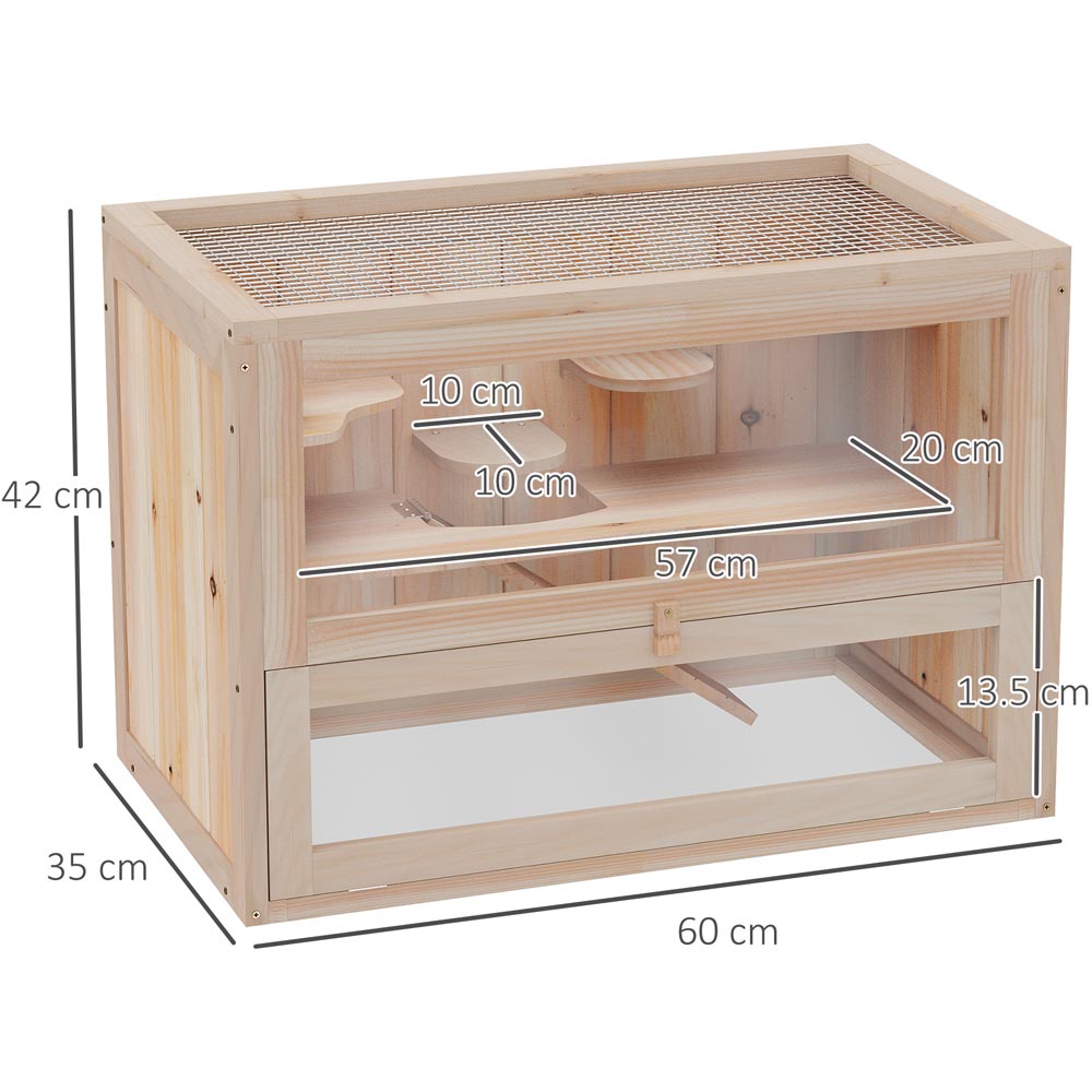 PawHut Wooden Hamster Cage Image 8
