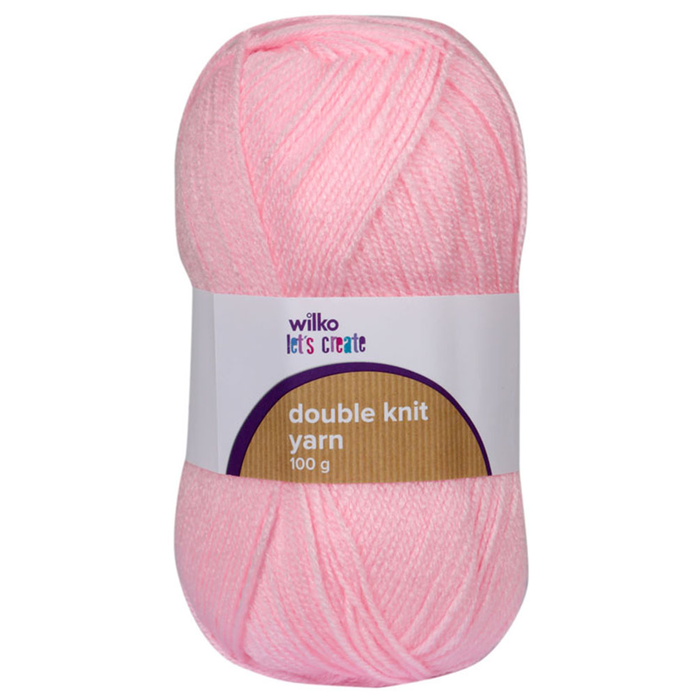Wilko Double Knit Yarn Baby Pink 100g Image 1