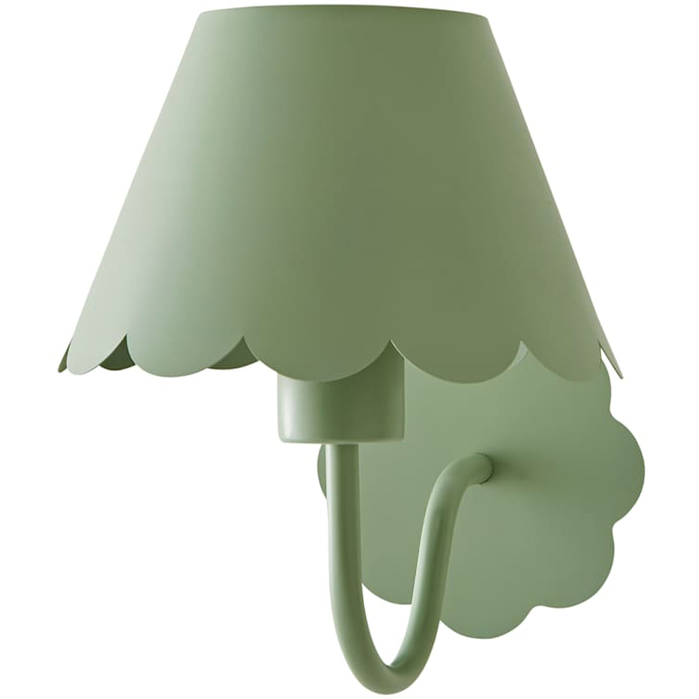ValueLights Hallie Green Scallop Rechargeable Wall Light Image 1
