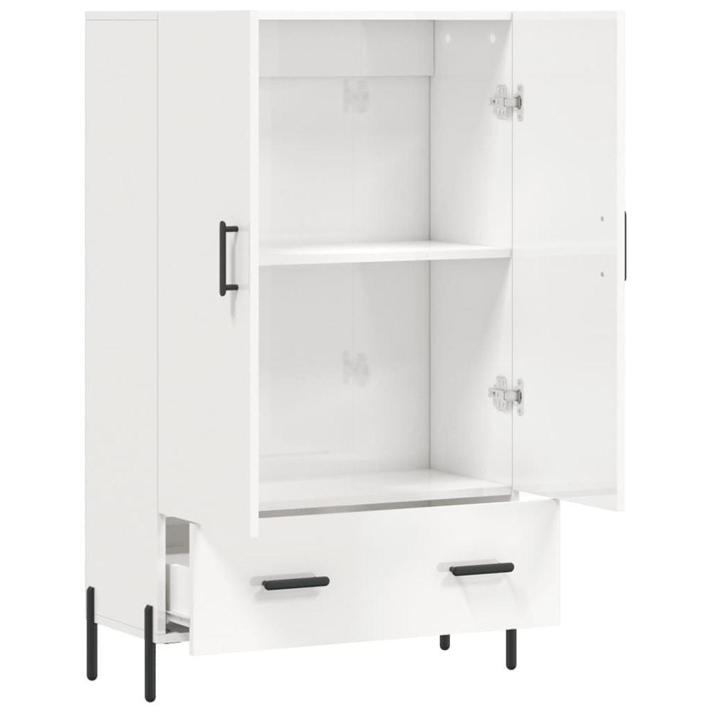 vidaXL 2 Door Single Drawer White Highboard Image 5