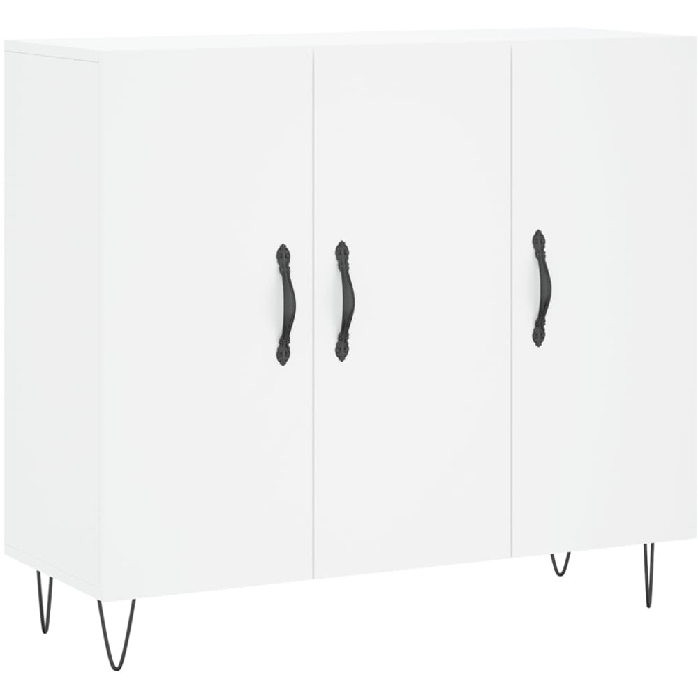 vidaXL 3 Door White Sideboard Image 2