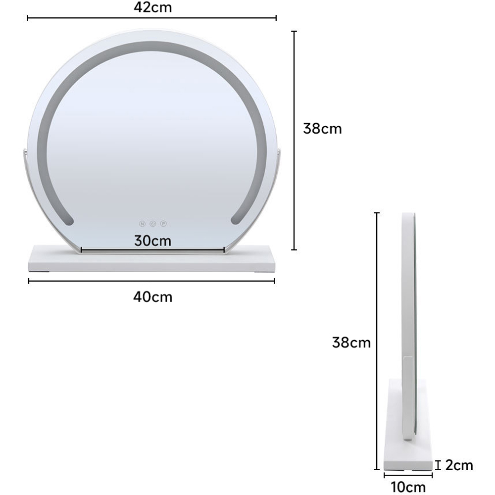 Living and Home Round Hollywood LED Lighted Vanity Makeup Mirror Image 8