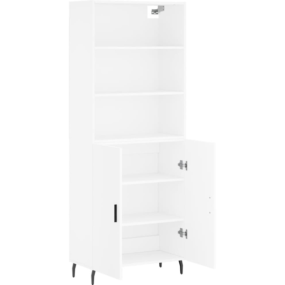 vidaXL 2 Door 3 Open Shelf White Highboard Image 4