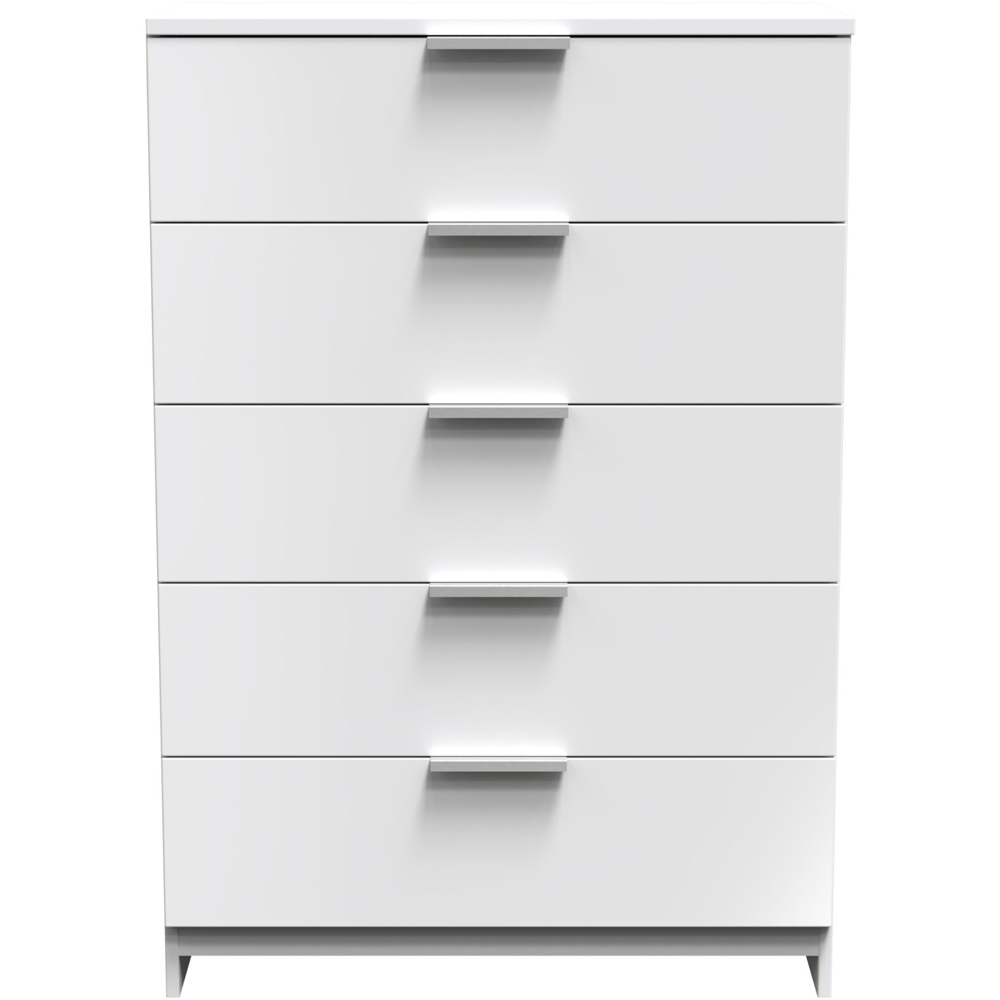 Crowndale Plymouth 5 Drawer White Chest Ready Assembled Image 3