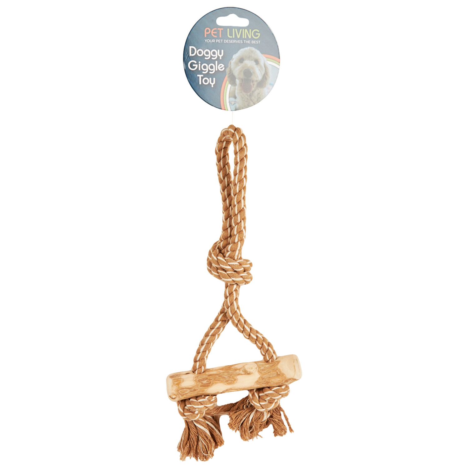 Coffee Wood Rope Dog Toy Image 1