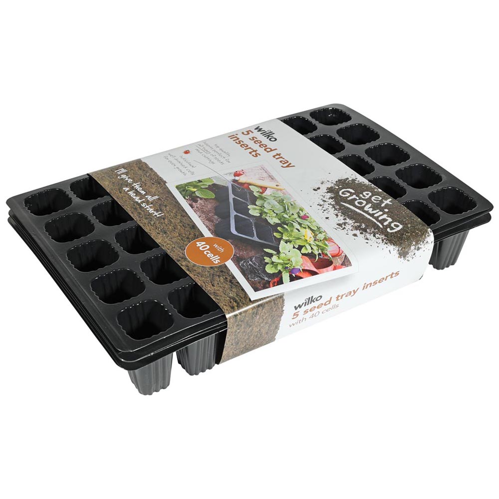 Wilko Black Seed Tray 40 Inserts 5 Pack Image 1