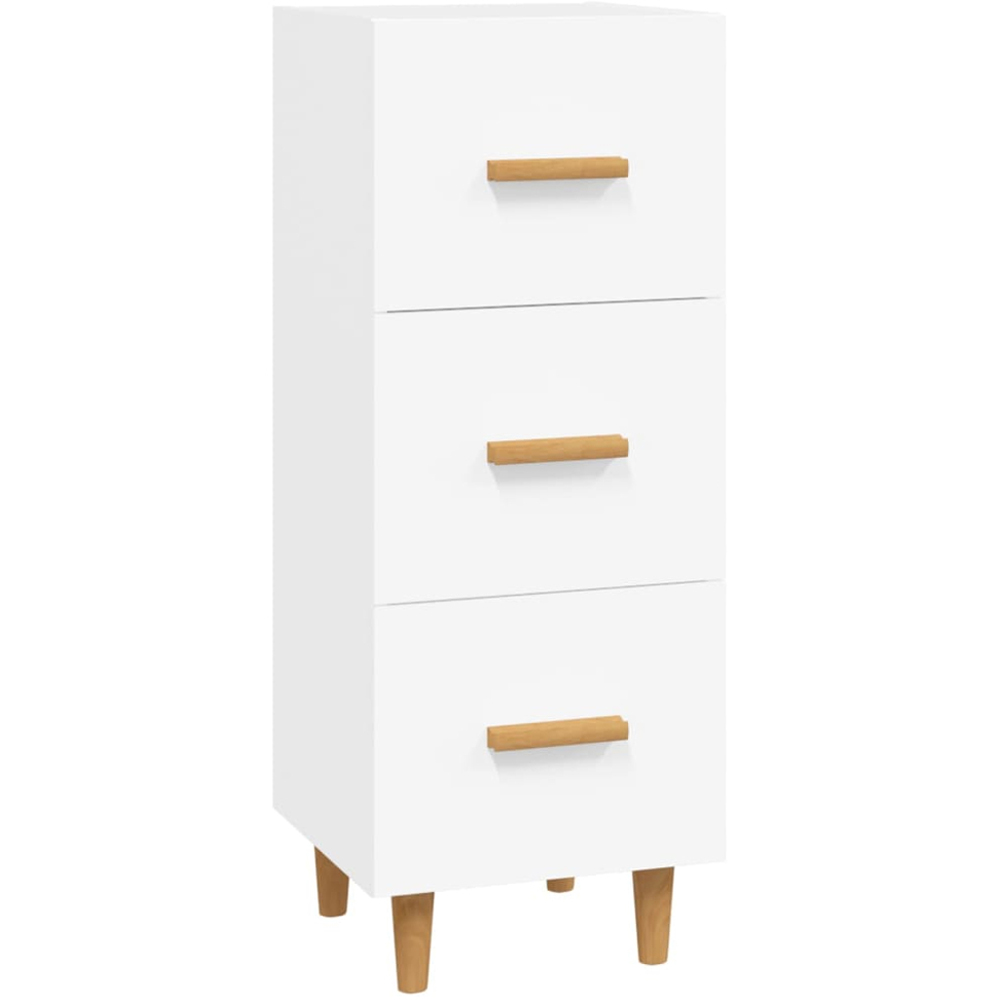 vidaXL 3 Drawer White Sideboard Image 2