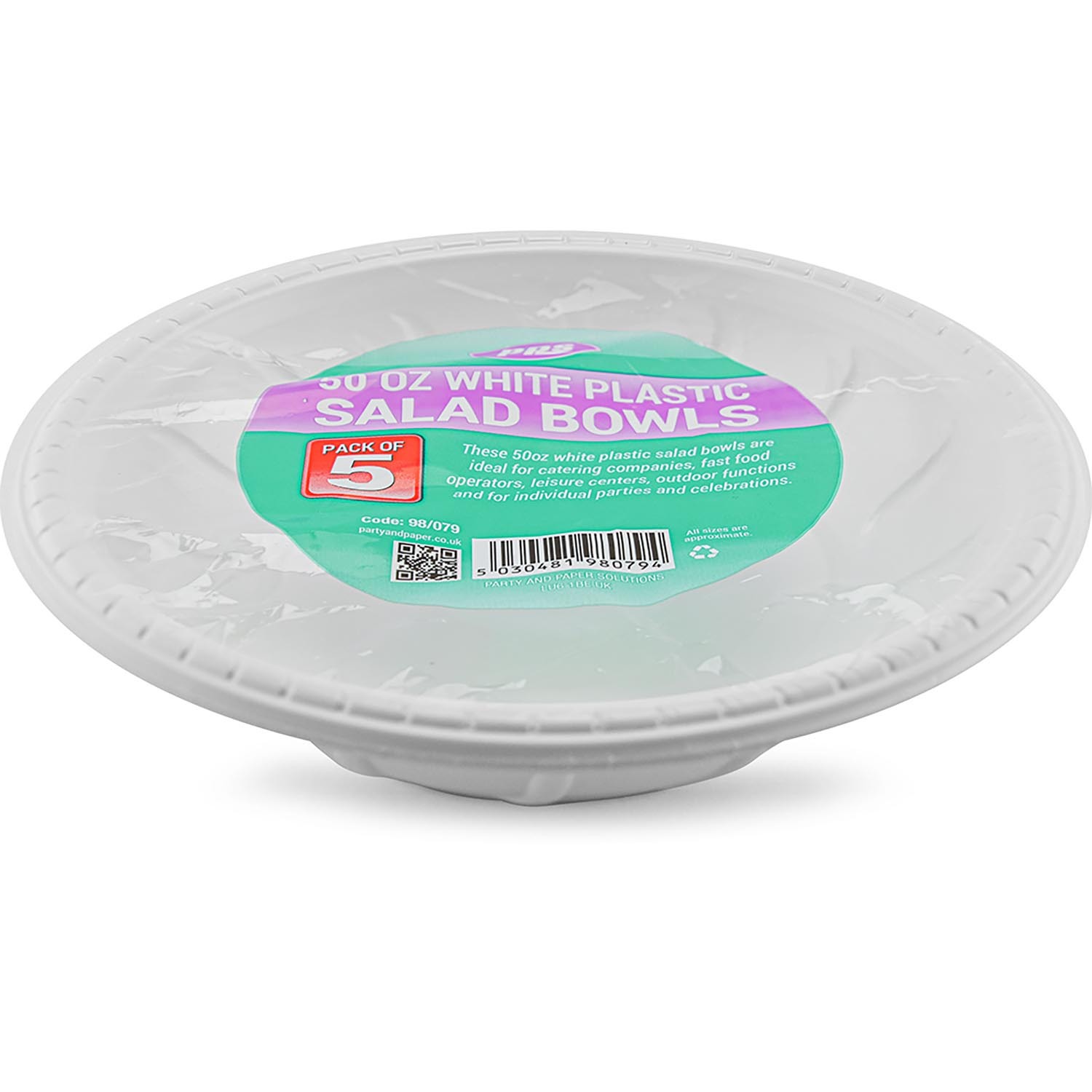 Large Plastic Bowls 5 Pack Image