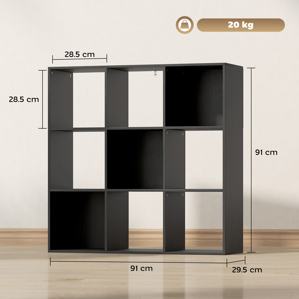 HOMCOM 9 Cube Black Storage Unit Image 9