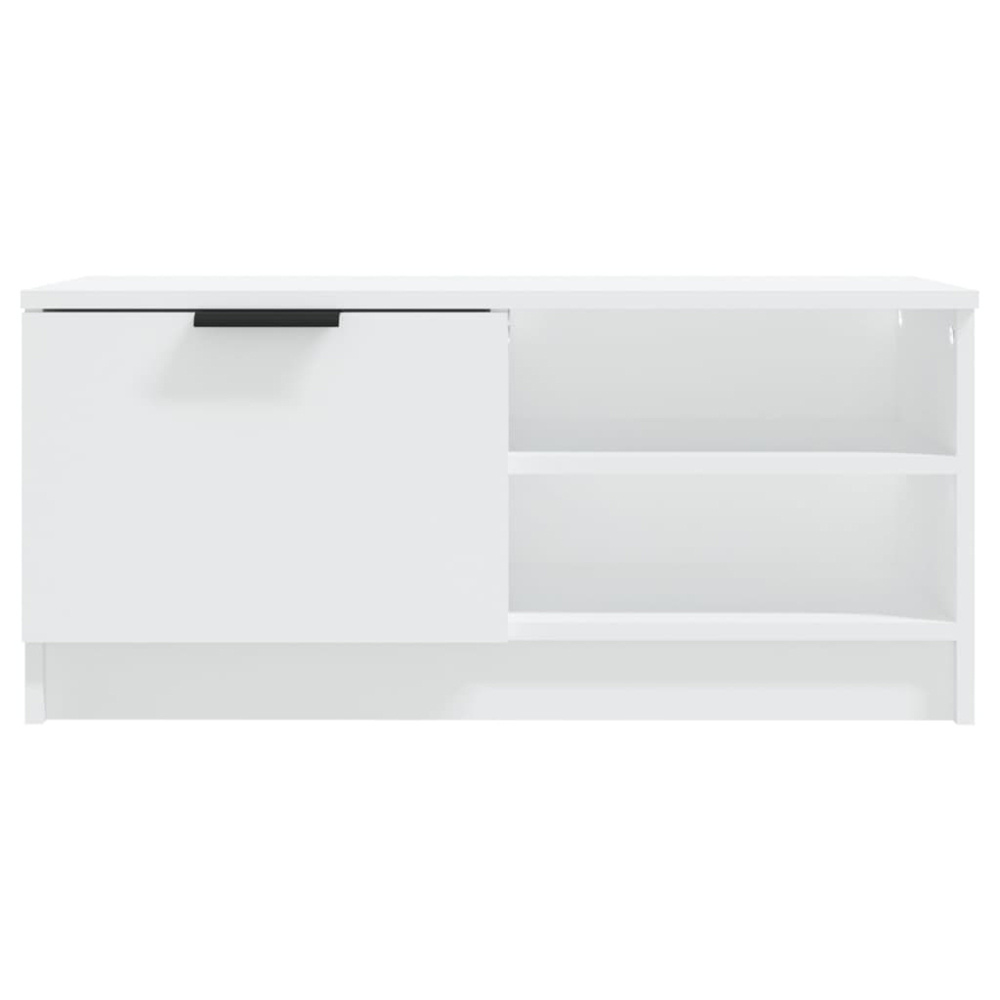 vidaXL Single Door 2 Shelf White TV Cabinet Image 3