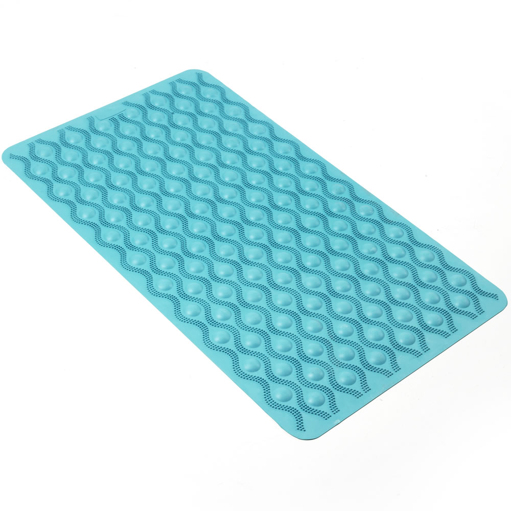 Wilko Non Slip Rubber Blue Bath Mat Image