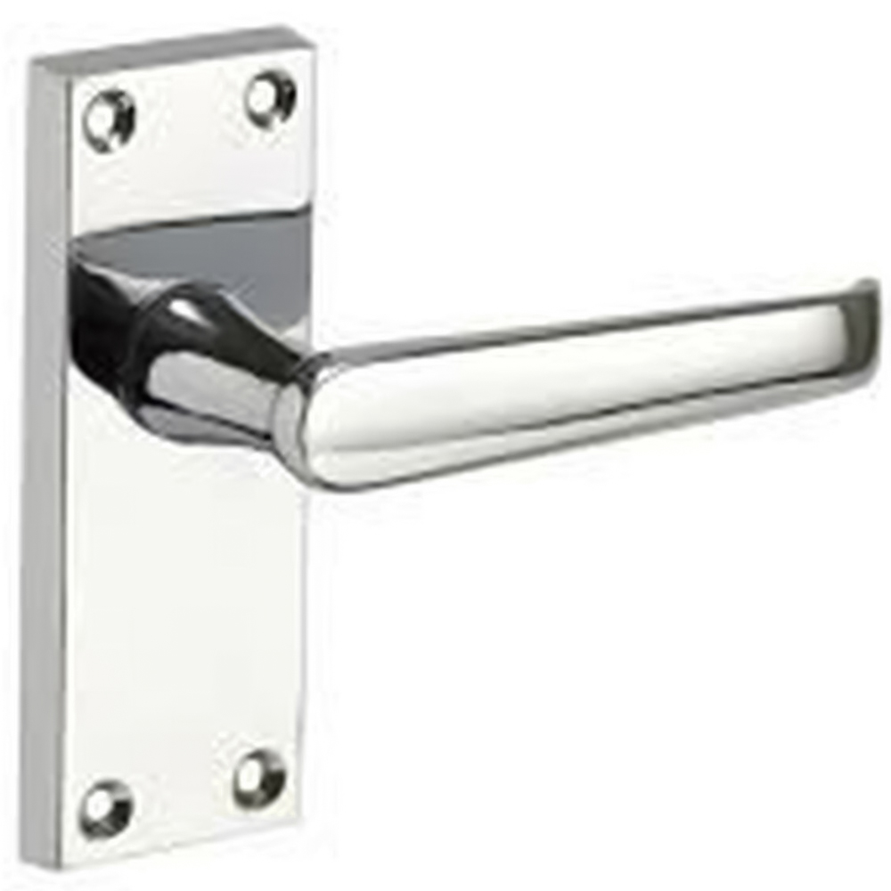 Golden Grace Polished Chrome Victorian Straight Lever Latch Door Handle Set 5 Pack Image 3