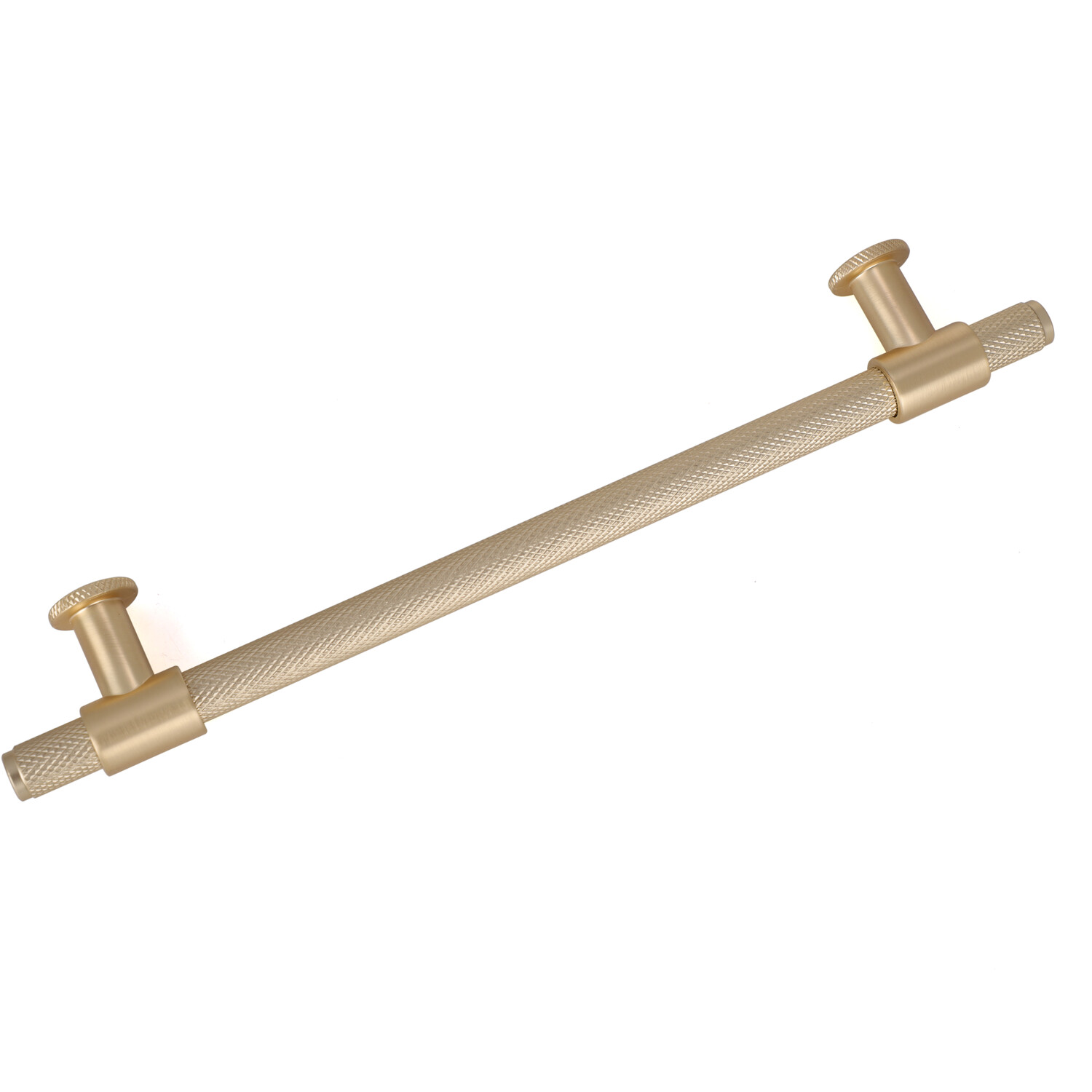 Pack of 2 Fulham Knurl T Bar Cabinet Handles Brushed Brass 160 mm Image 2
