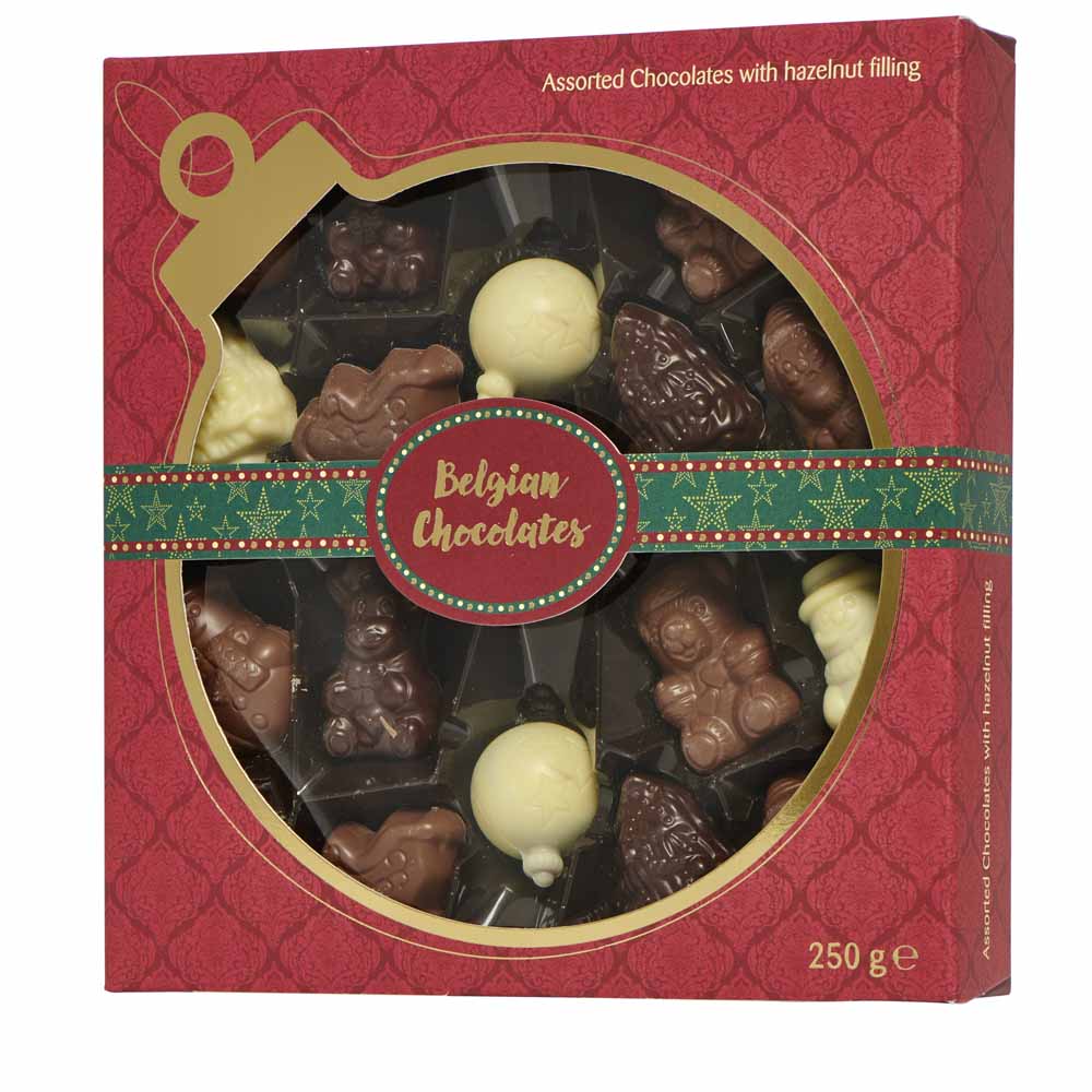 Wilko Belgian Chocolate Hazelnut Christmas Figures 250g Image 2