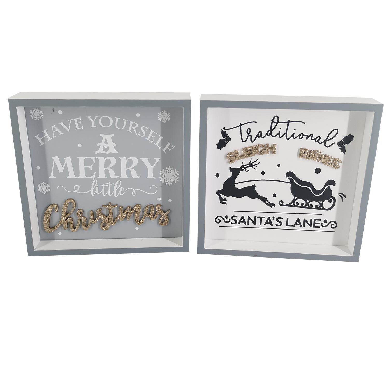 Scandi Christmas Grey Box Wall Art Image