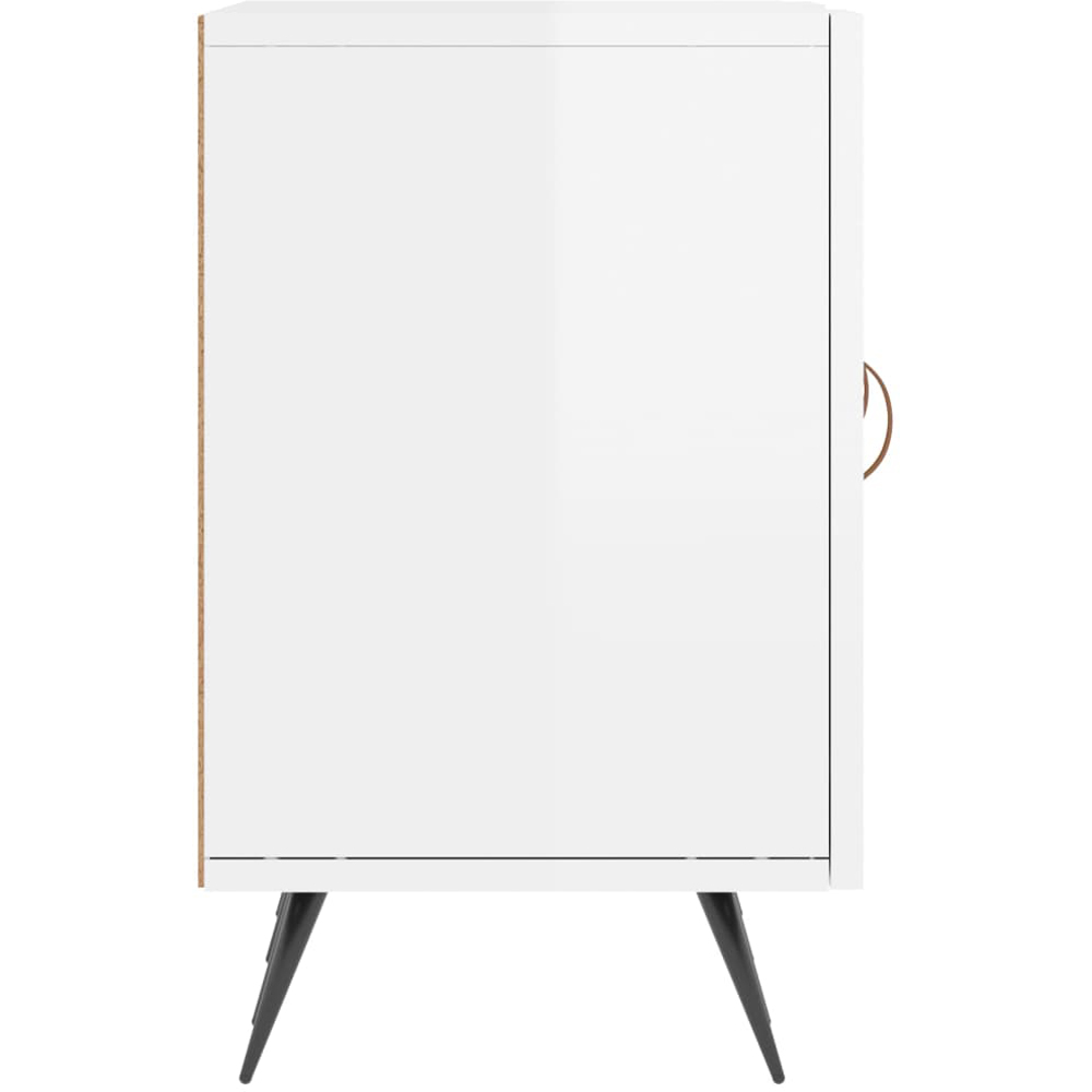 vidaXL 2 Door 2 Shelf High Gloss White TV Cabinet Image 5
